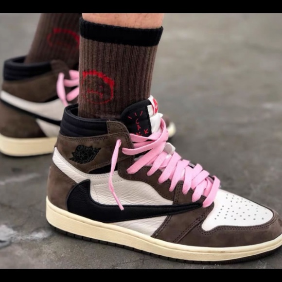 Travis Scott Jordan 1 CUSTOM SOCKS Cactus Jack - Picture 1 of 3